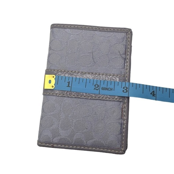 COACH Signature Patent Leather / Canvas Card holder - Picture 7 of 7